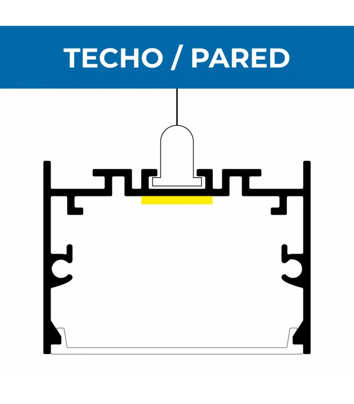 Perfil de Aluminio NING Superficie/Colgante -2 Metros-