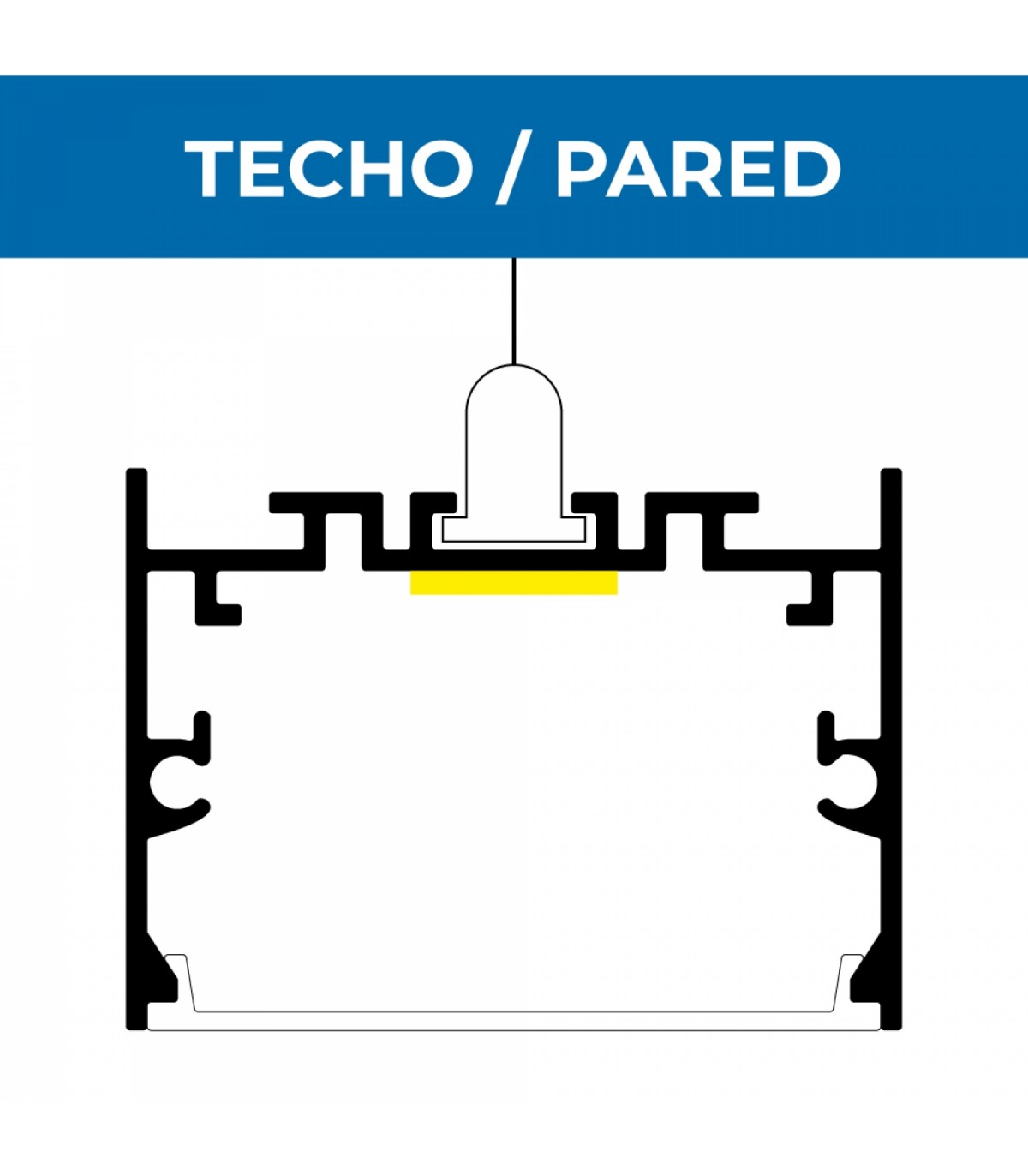 Perfil de Aluminio NING Superficie/Colgante -2 Metros-