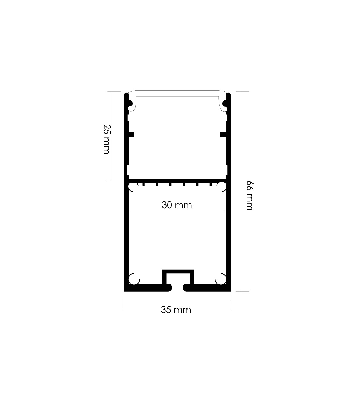 Perfil de Aluminio FINT Superficie/Colgante -2 Metros-