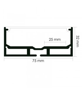 Perfil de Aluminio SANTMIG Superficie/Colgante -2 Metros-