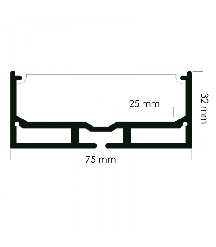 Perfil de Aluminio SANTMIG Superficie/Colgante -2 Metros-