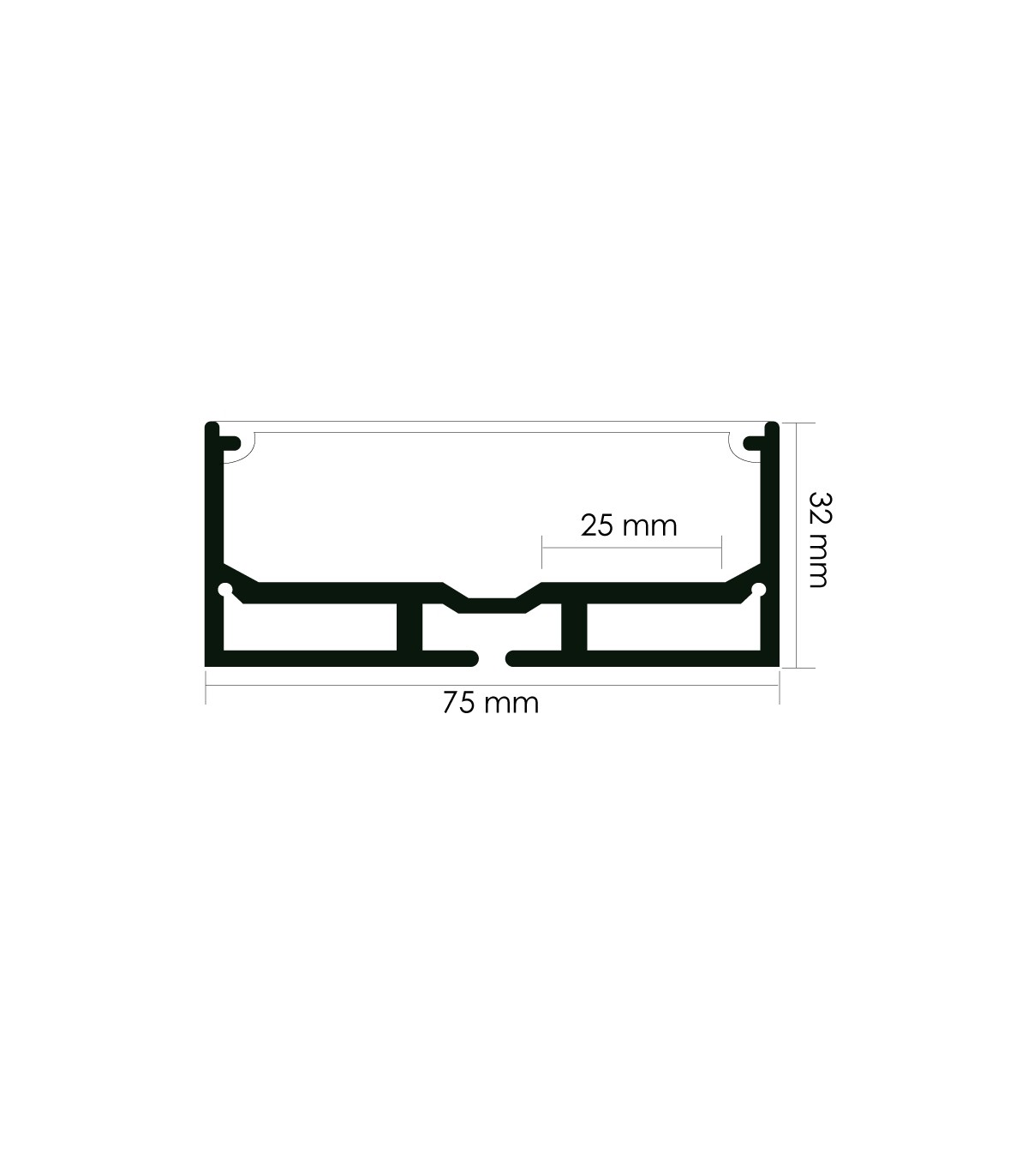 Perfil de Aluminio SANTMIG Superficie/Colgante -2 Metros-