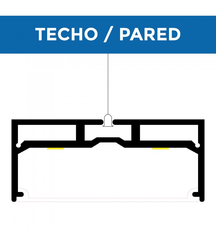 Perfil de Aluminio SANTMIG Superficie/Colgante -2 Metros-
