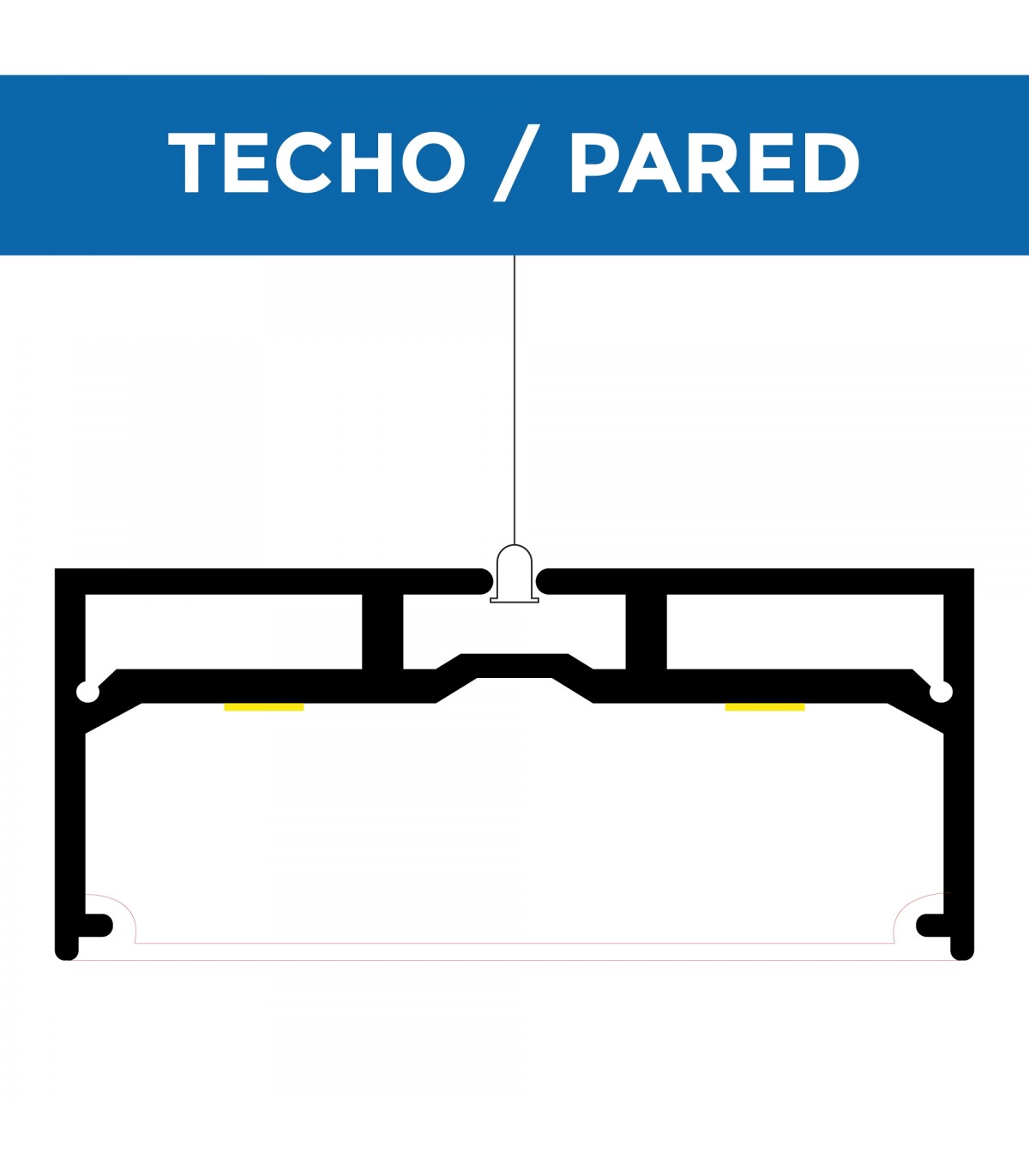 Perfil de Aluminio SANTMIG Superficie/Colgante -2 Metros-