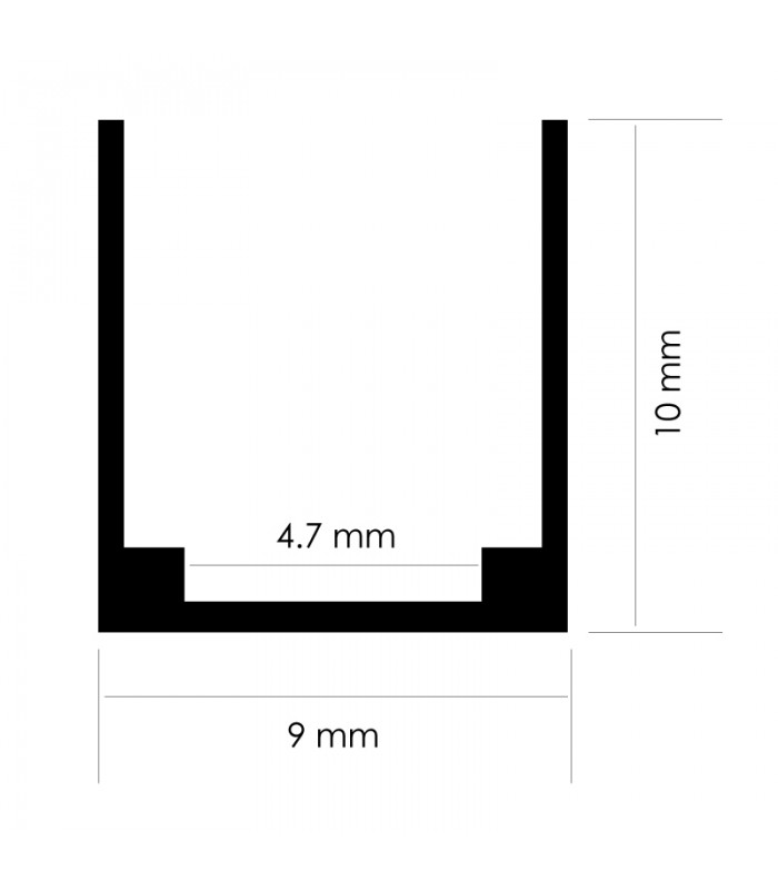 Perfil de Aluminio Para NEON Led -2 Metros-