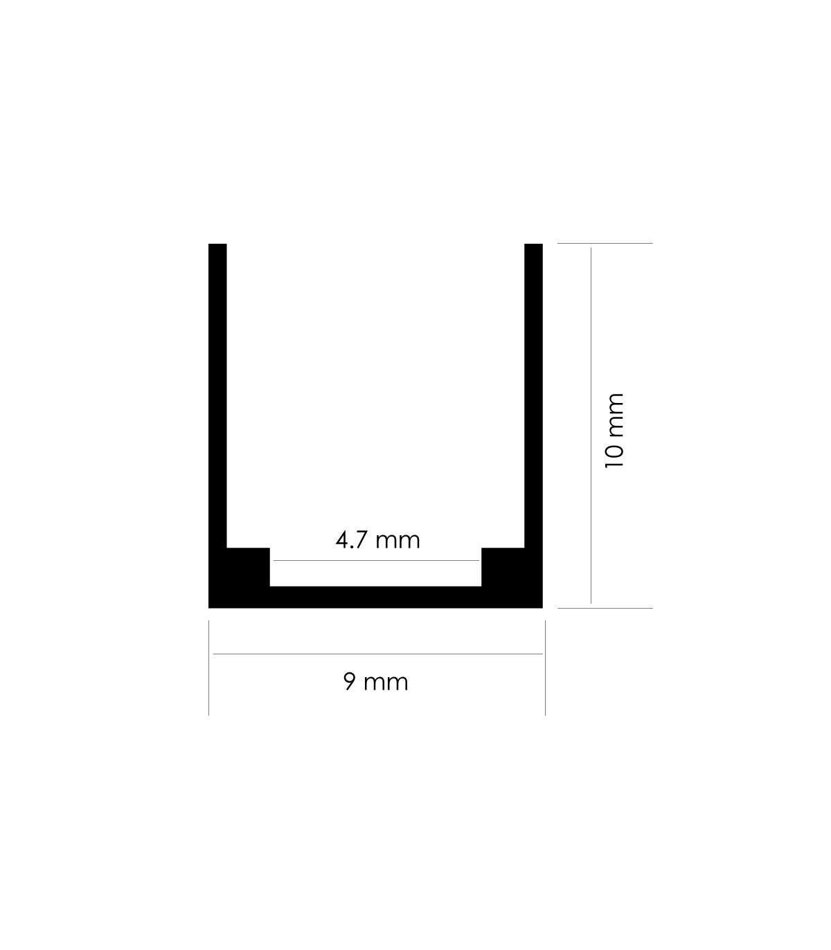 Perfil de Aluminio Para NEON Led -2 Metros-