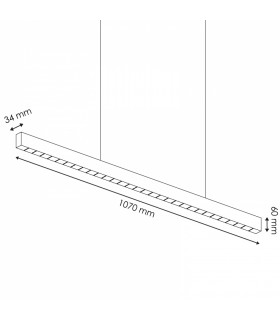 Lámpara Colgante Lineal Led VIENA 40W 4800Lm (UGR17)