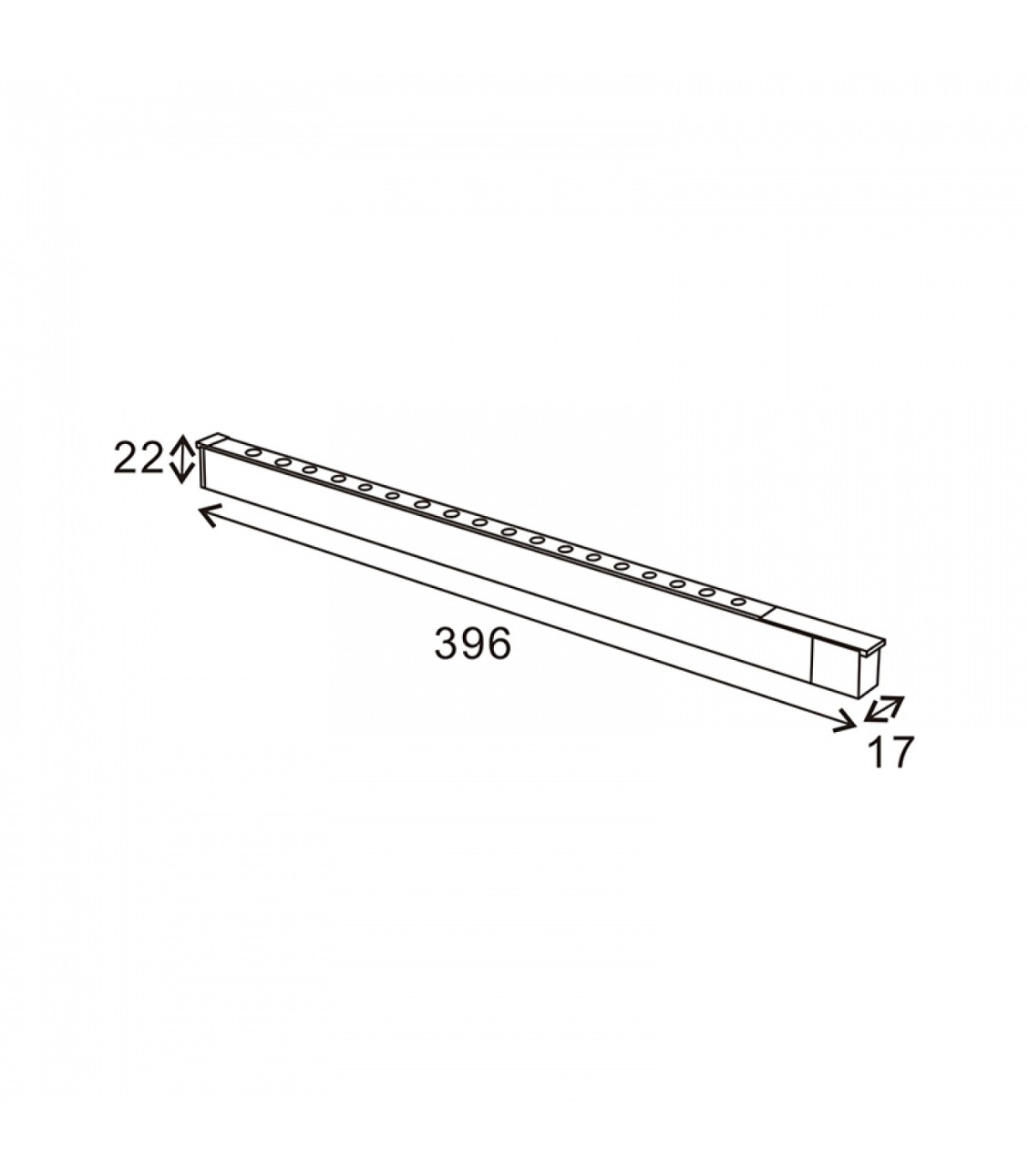 Foco Led HALLWAY Serie 16Mm 18W 1800Lm 36º Negro 48V