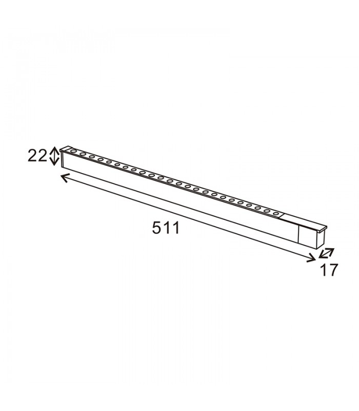 Foco Led HALLWAY Serie 16Mm 24W 2400Lm 36º Negro 48V
