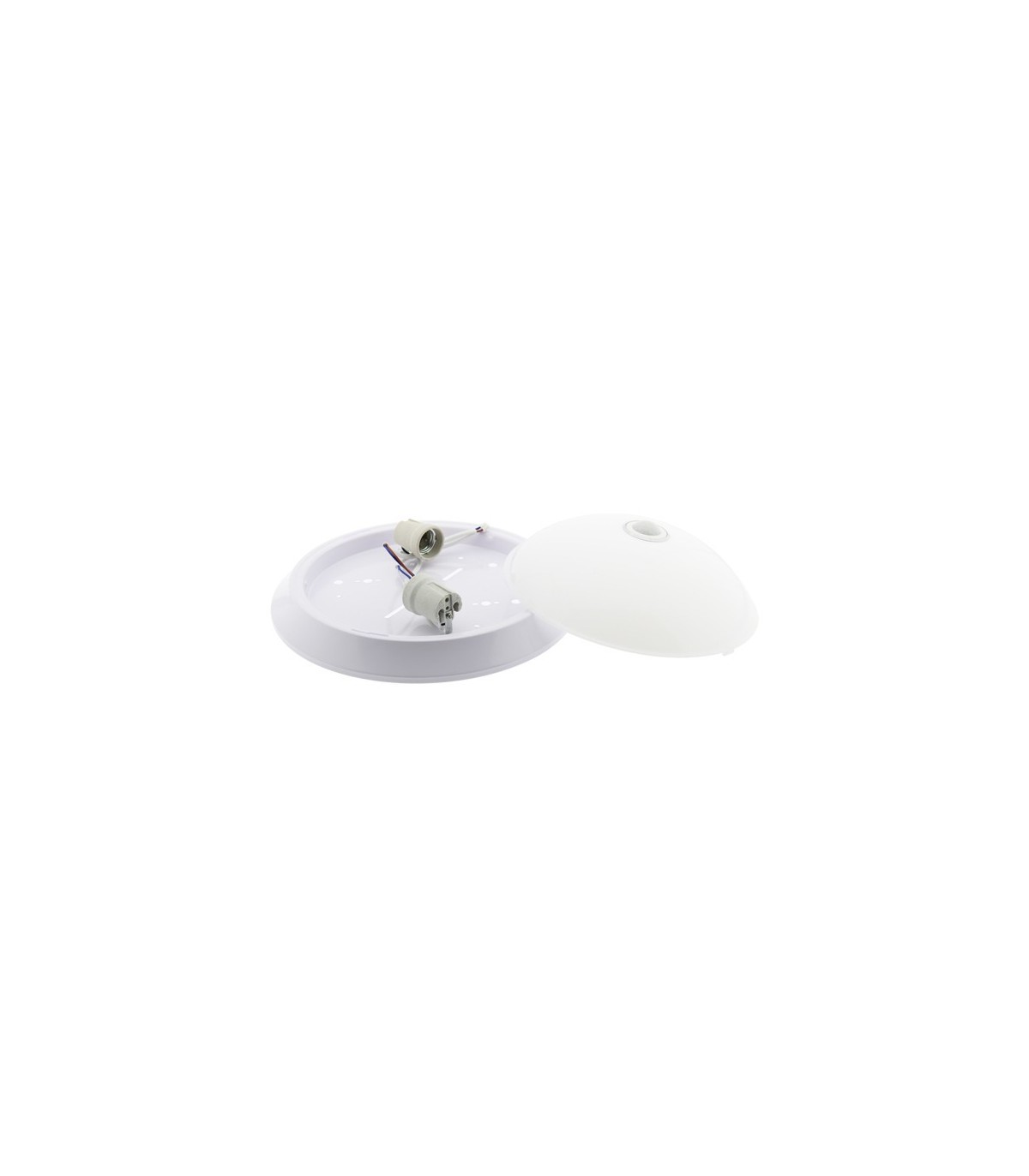 Plafón de superficie 2xE27 IP20 con sensor de movimiento.
