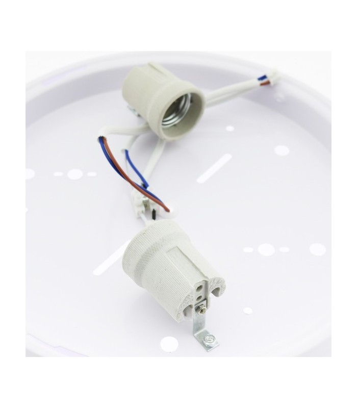 Plafón de superficie 2xE27 IP20 con sensor de movimiento.