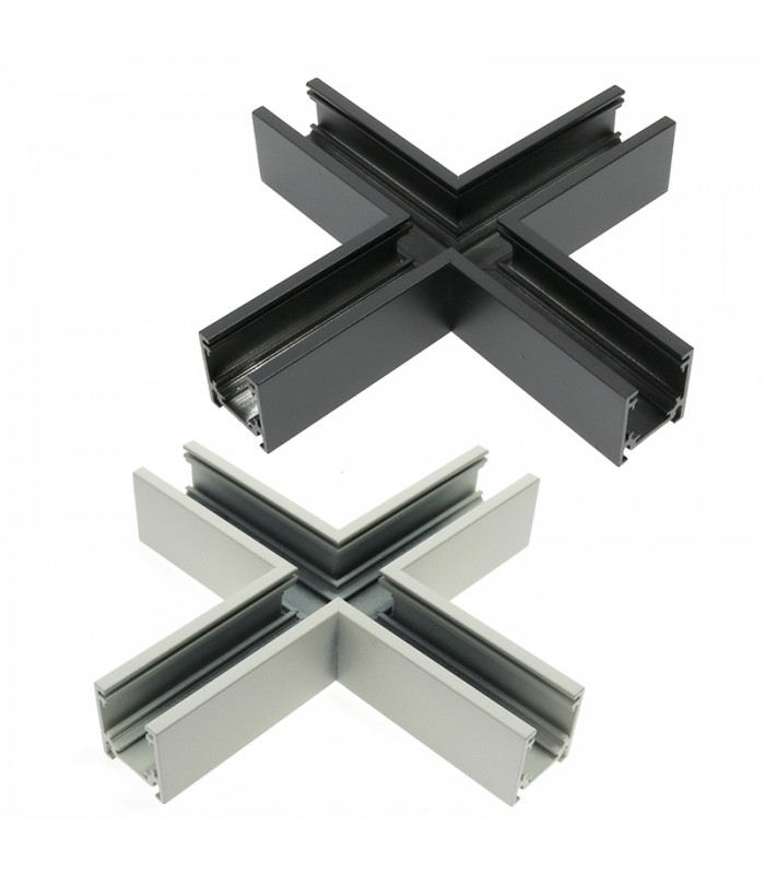 Unión En X Horizontal Para Carril Magnético Serie 16Mm