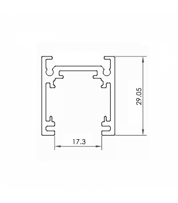 Carril Magnético Detail Superficie Serie 16Mm -2 Metros-