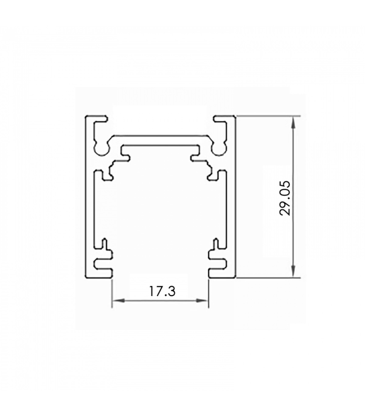 Carril Magnético Detail Superficie Serie 16Mm -2 Metros-
