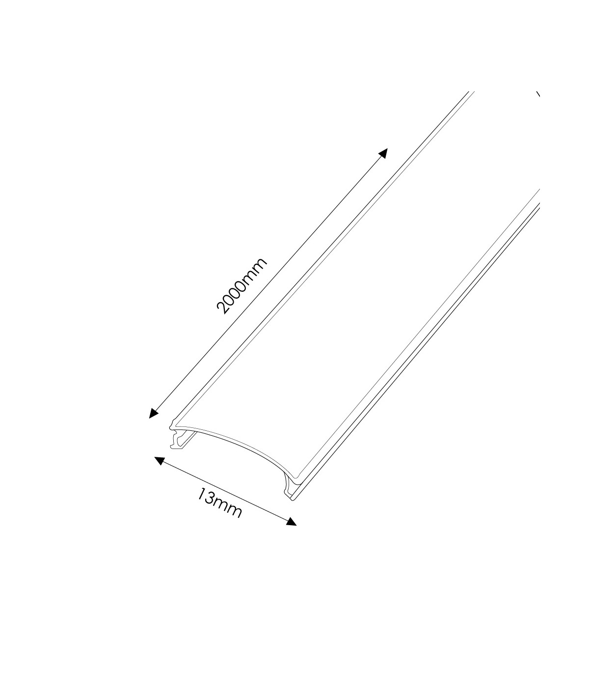 Difusor Negro Para Perfil SUB-SID-KOPEP -2 Metros-
