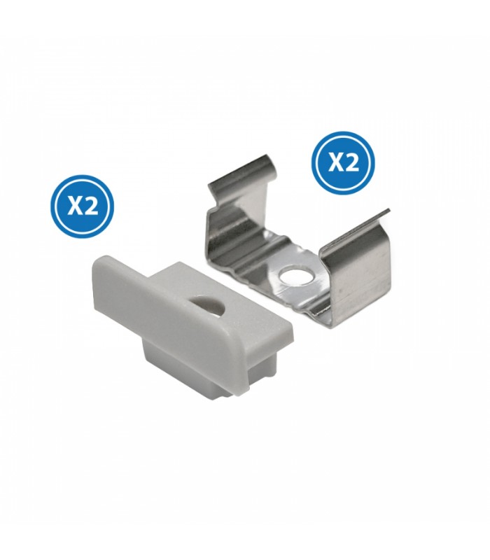 Pack 2 Tapones y 2 Grapas Para Perfil Lm3703