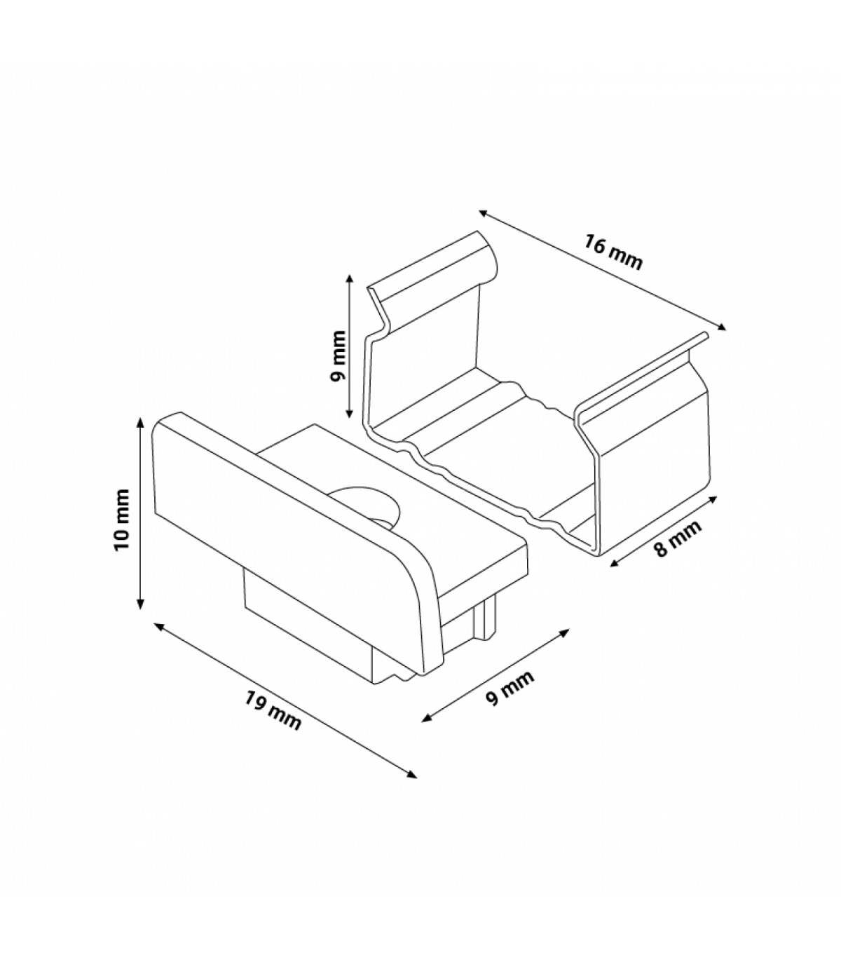 Pack 2 Tapones y 2 Grapas Para Perfil Lm3703