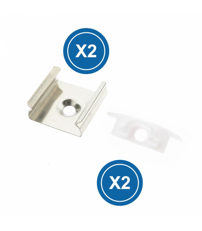 Pack 2 Tapones y 2 Grapas Para Perfil Lm3704