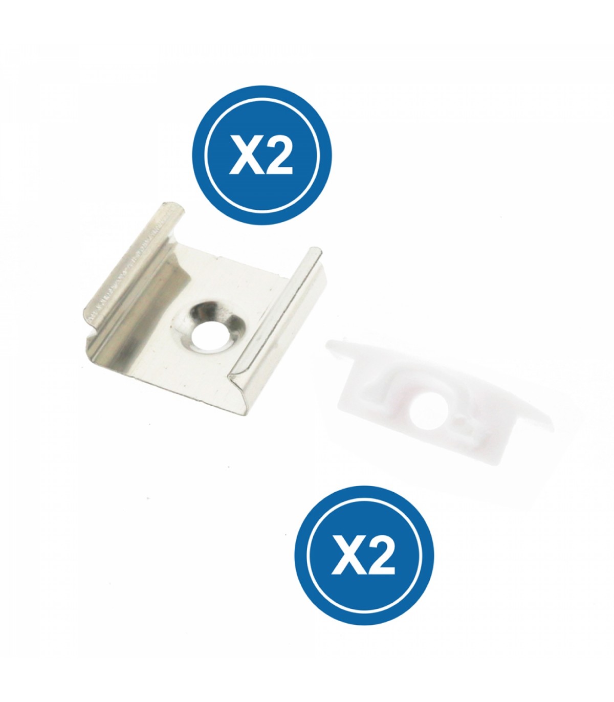 Pack 2 Tapones y 2 Grapas Para Perfil Lm3704