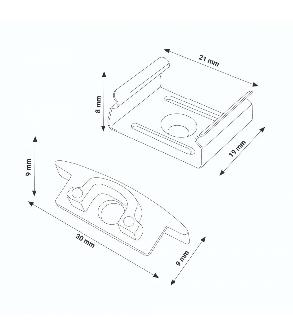 Pack 2 Tapones y 2 Grapas Para Perfil Lm3704