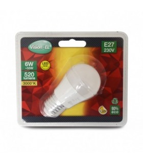 Bombilla LED 6W 520Lm E27 IP40 Regulable.