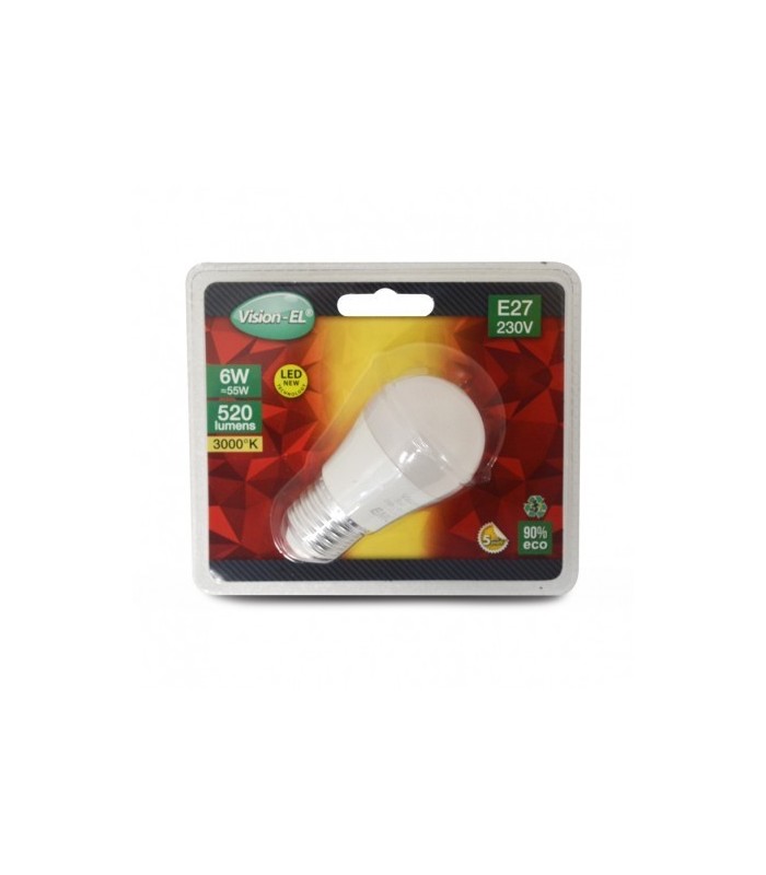 Bombilla LED 6W 520Lm E27 IP40 Regulable.