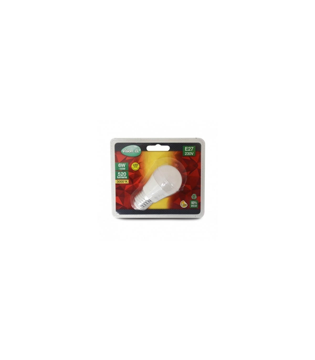 Bombilla LED 6W 520Lm E27 IP40 Regulable.