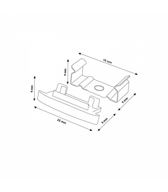 Pack 2 Tapones y 2 Grapas Para Perfil Lm3705