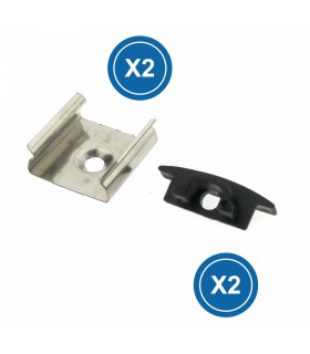 Pack 2 Tapones y 2 Grapas Para Perfil Lm3706