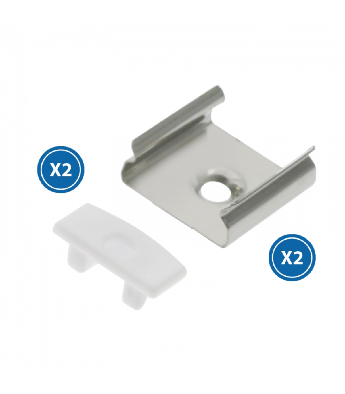 Pack 2 Tapones y 2 Grapas Para Perfil Lm3707