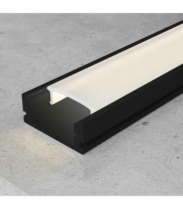 Perfil Aluminio SID Lacado Negro Superficie -2 Metros-