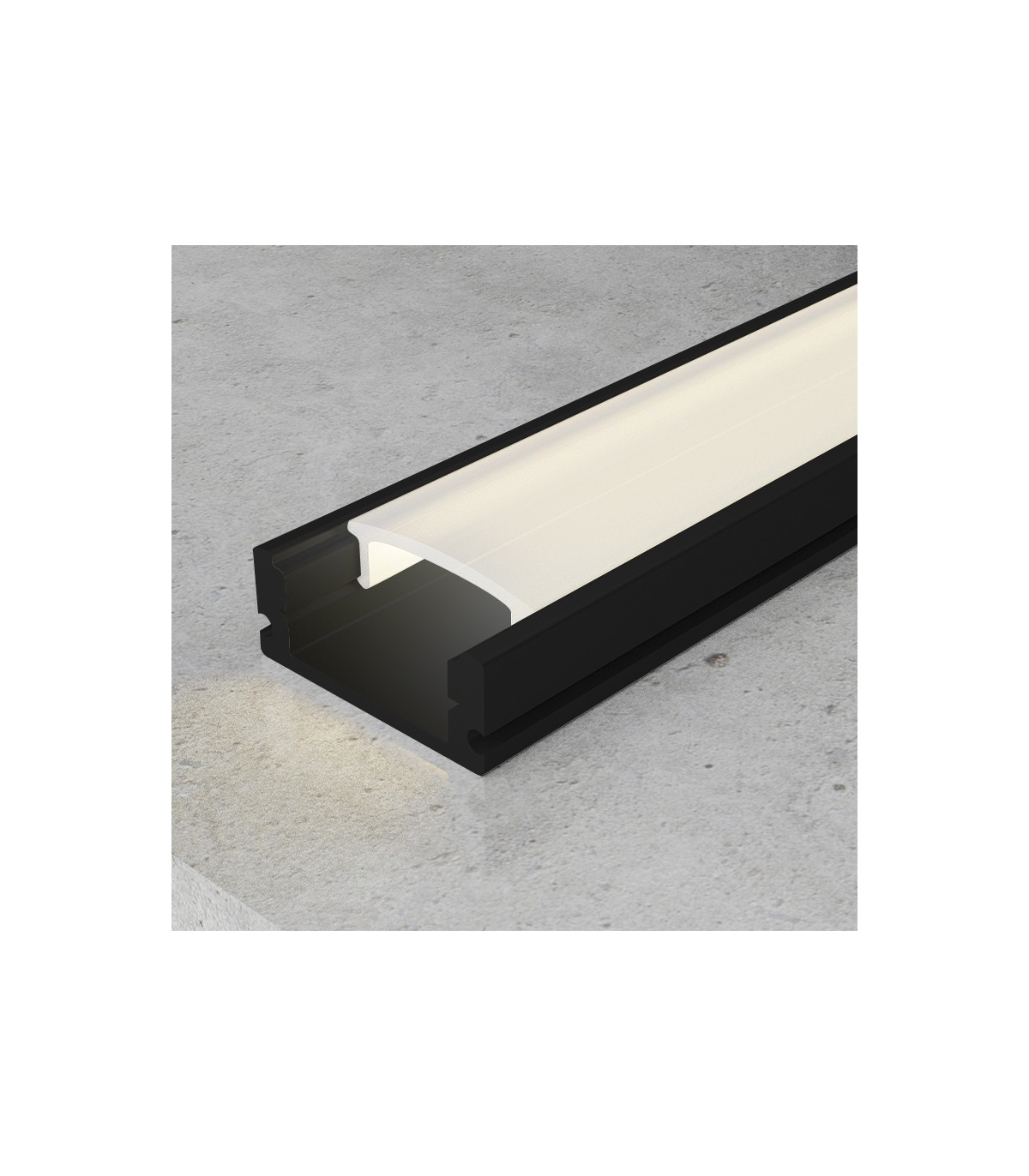 Perfil Aluminio SID Lacado Negro Superficie -2 Metros-