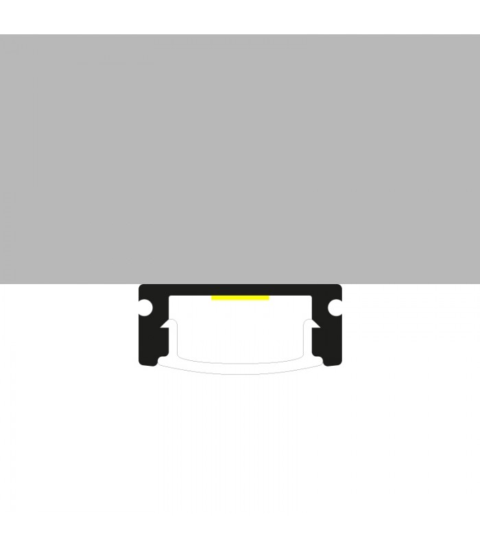 Perfil Aluminio SID Lacado Negro Superficie -2 Metros-