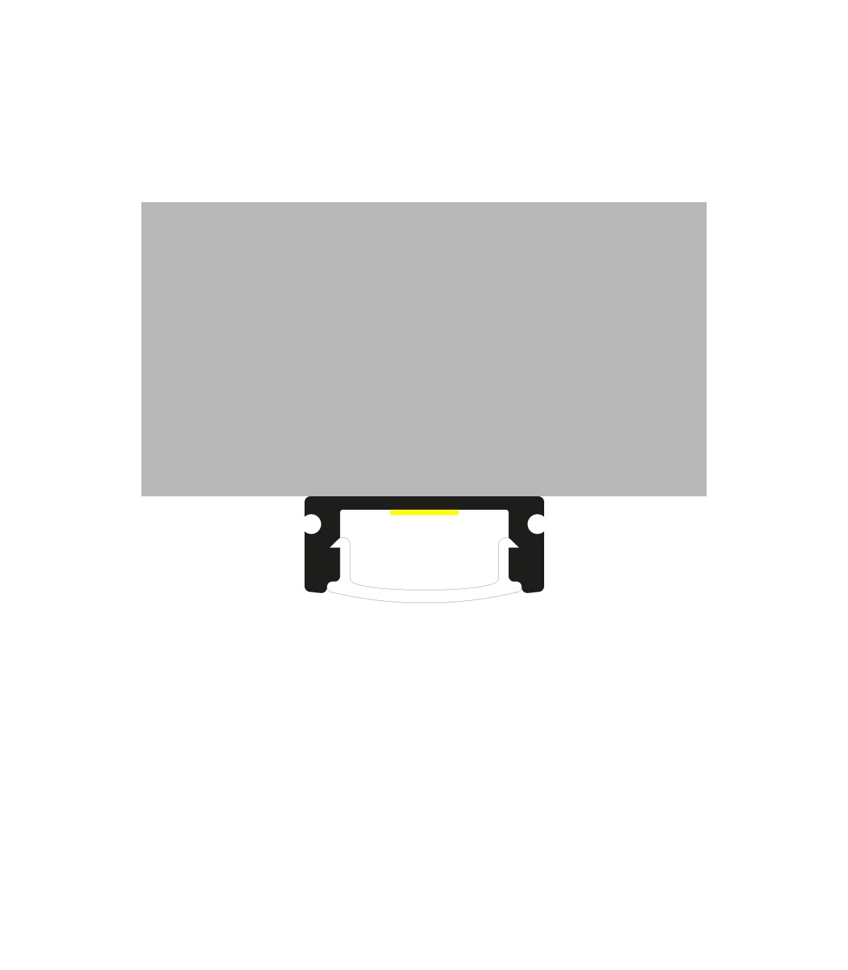 Perfil Aluminio SID Lacado Negro Superficie -2 Metros-