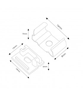 Pack 2 Tapones y 2 Grapas Para Perfil Lm3709