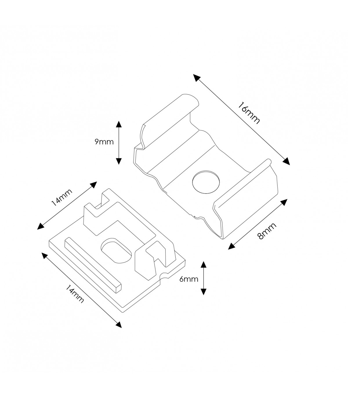Pack 2 Tapones y 2 Grapas Para Perfil Lm3709