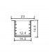 Perfil Aluminio TUED Empotrar -2 Metros-
