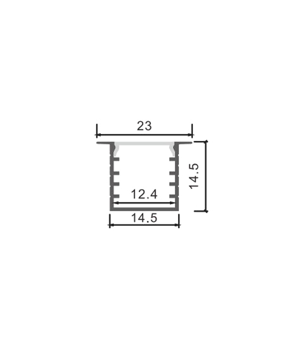 Perfil Aluminio TUED Empotrar -2 Metros-