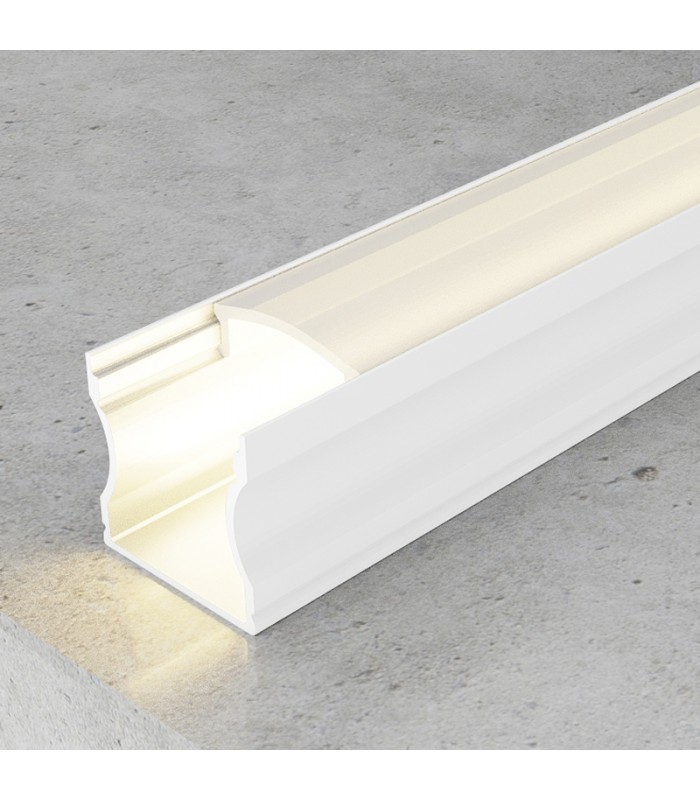 Perfil Aluminio HIGH Lacado Blanco Superficie -2 Metros-