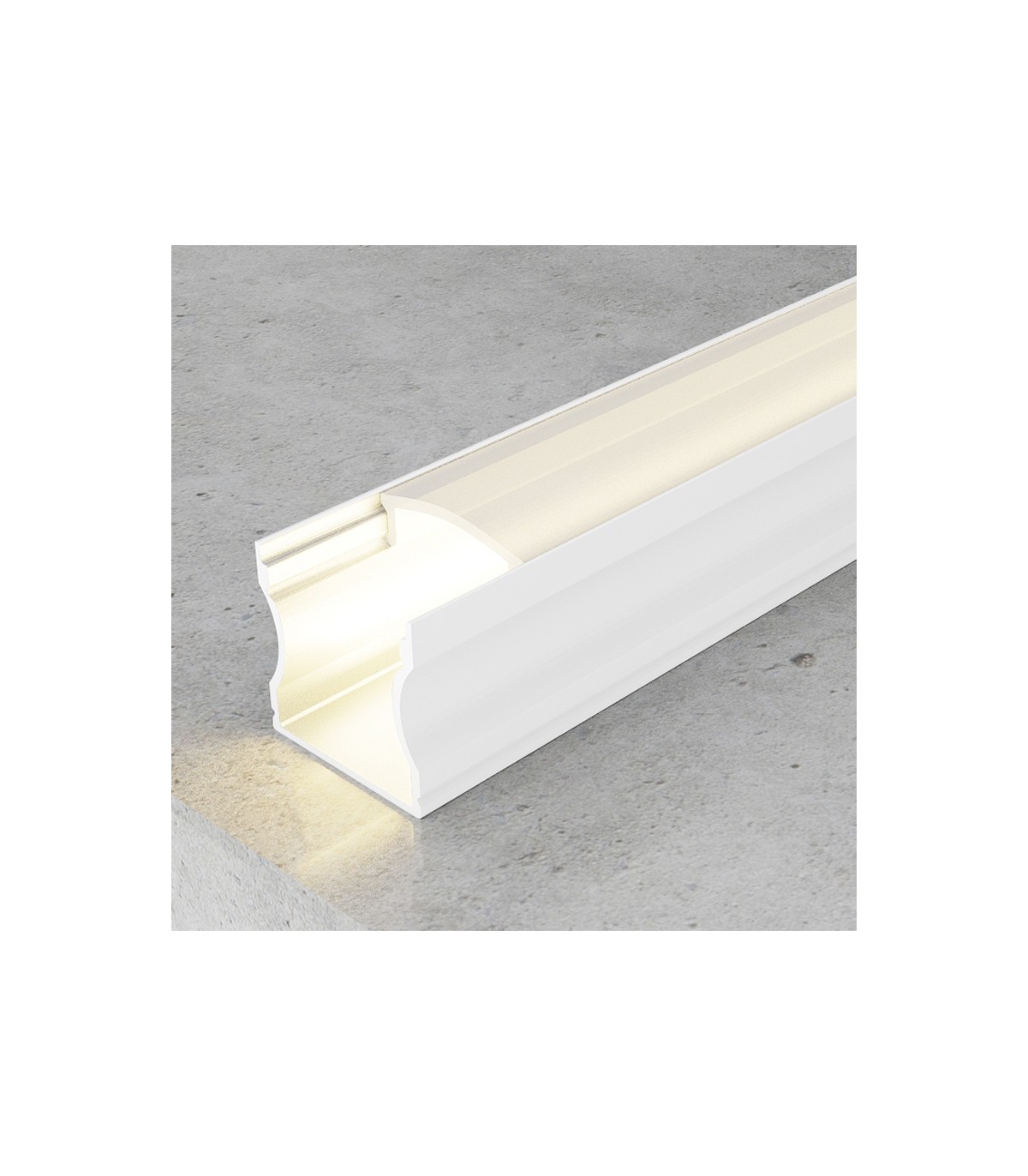 Perfil Aluminio HIGH Lacado Blanco Superficie -2 Metros-