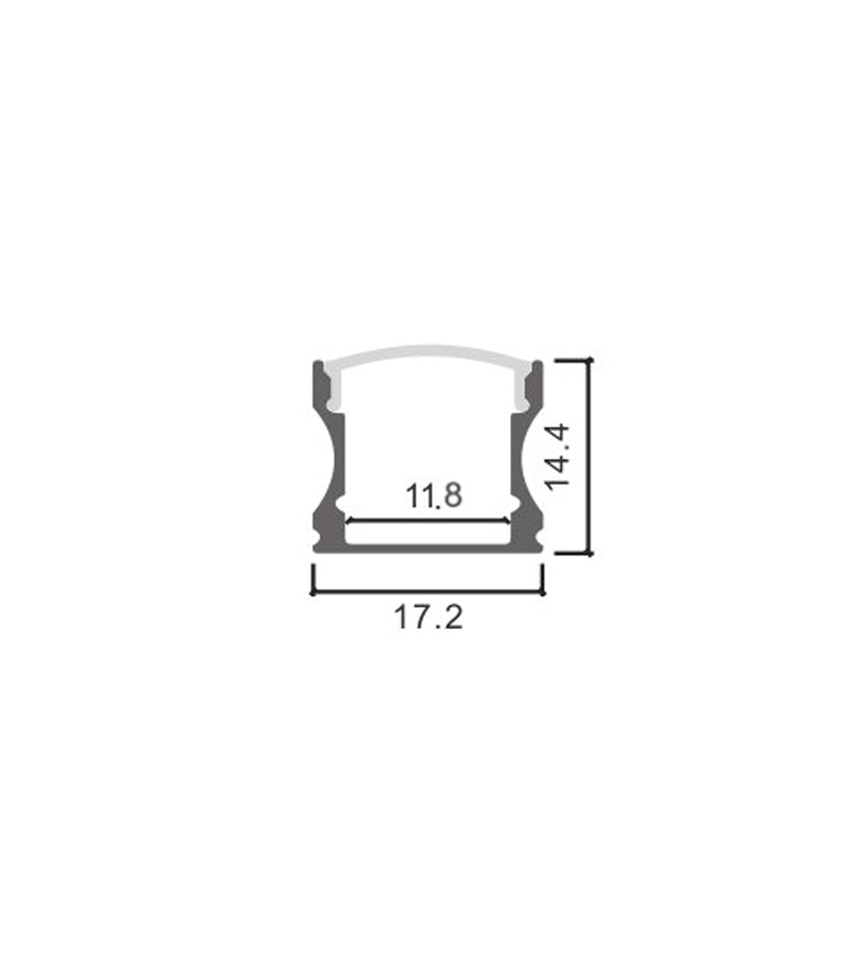 Perfil Aluminio HIGH Lacado Blanco Superficie -2 Metros-