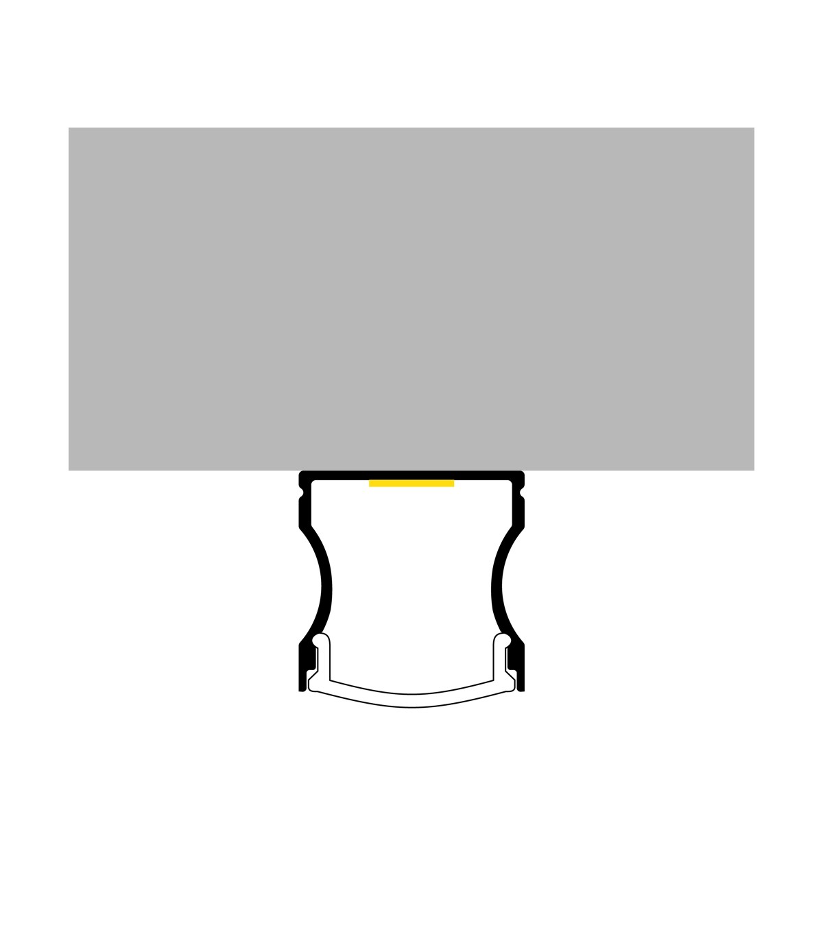 Perfil Aluminio HIGH Lacado Blanco Superficie -2 Metros-