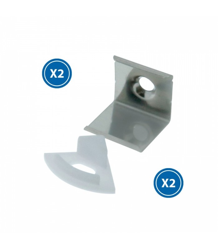 Pack 2 Tapones y 2 Grapas Para Perfil Lm3713