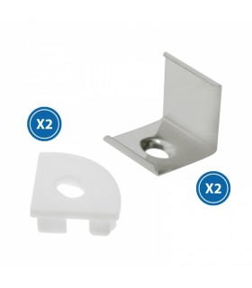 Pack 2 Tapones y 2 Grapas Para Perfil Lm3715