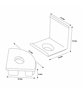 Pack 2 Tapones y 2 Grapas Para Perfil Lm3715