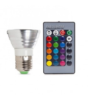 Dicroica E27 3W RGB + Mando IP20