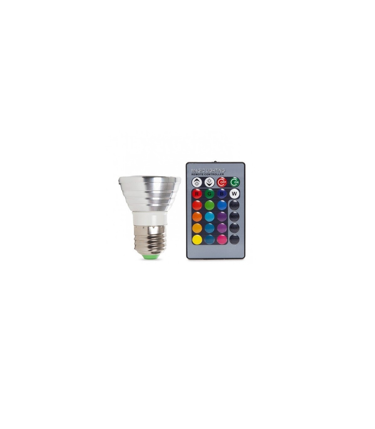 Dicroica E27 3W RGB + Mando IP20