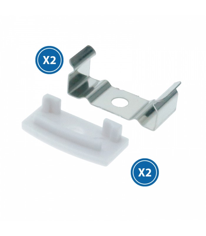 Pack 2 Tapones y 2 Grapas Para Perfil Lm3716