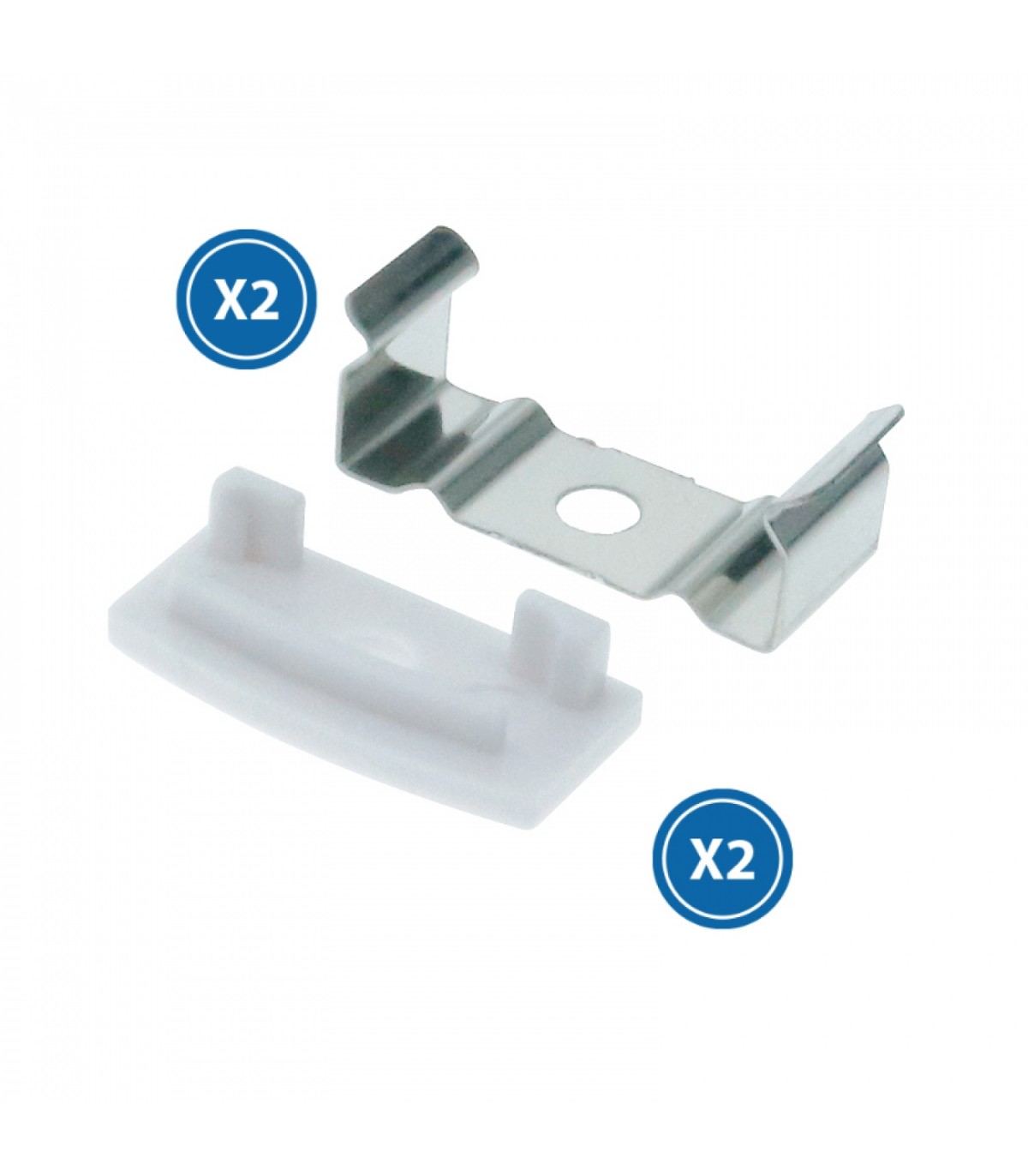 Pack 2 Tapones y 2 Grapas Para Perfil Lm3716