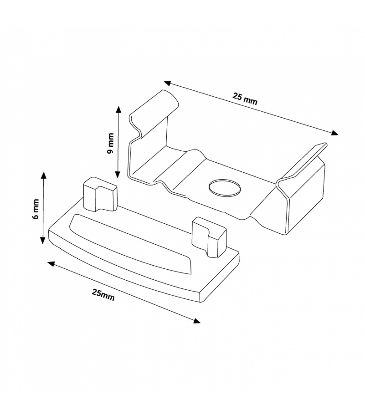 Pack 2 Tapones y 2 Grapas Para Perfil Lm3716
